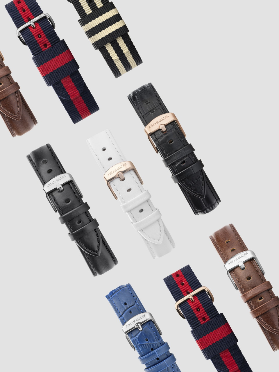 Armbänder für Uhren als Packshot, Freisteller, Produktfoto
